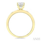 1/20 Ctw Oval Shape Grooved Shank Round Cut Diamond Semi-Mount Engagement Ring in 14K Yellow Gold