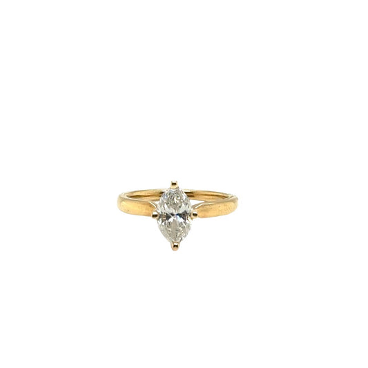 18k yellow gold 1.06ct Marquise solitaire Engagement ring