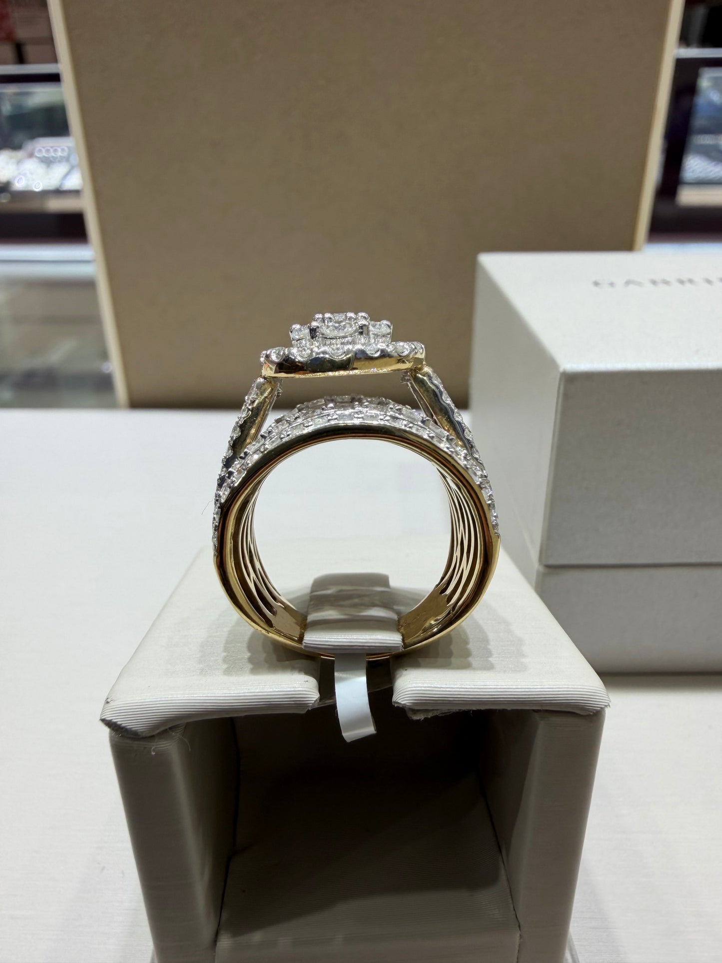 3 CTW Natural Diamond Composite Halo Ring | 10K Yellow Gold, G SI