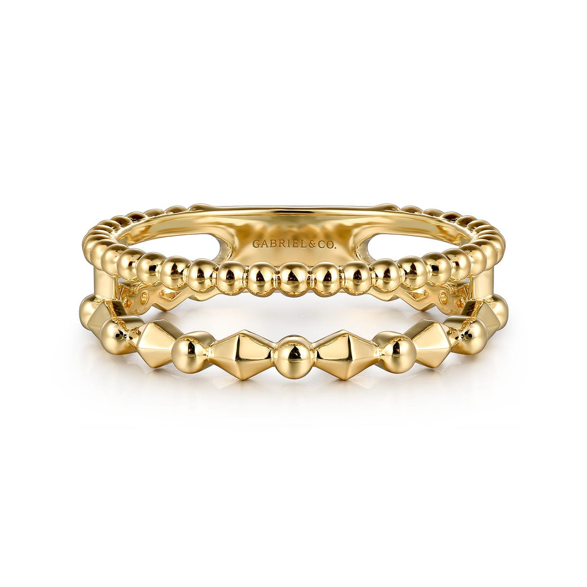 Gabriel & Co. 14K Yellow Plain Gold Bujukan Pyramid Easy Stackable Ring