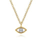 Gabriel & Co. 14K Yellow-White Gold Diamond Evil Eye Pendant Necklace .03CTW