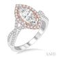 1/2 Ctw Diamond Semi-Mount Engagement Ring in 14K White and Rose Gold