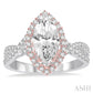 1/2 Ctw Diamond Semi-Mount Engagement Ring in 14K White and Rose Gold