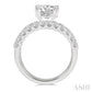 1 3/4 Ctw Triple Row Round Cut Diamond Semi-Mount Engagement Ring in 14K White Gold
