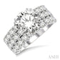 2 5/8 Ctw Triple Row Round Cut Diamond Semi-Mount Engagement Ring in 14K White Gold