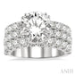 2 5/8 Ctw Triple Row Round Cut Diamond Semi-Mount Engagement Ring in 14K White Gold