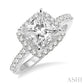 1/2 Ctw Diamond Semi-Mount Engagement Ring in 14K White Gold