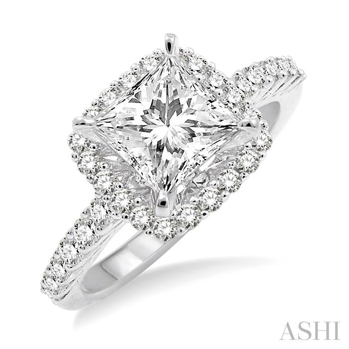 1/2 Ctw Diamond Semi-Mount Engagement Ring in 14K White Gold