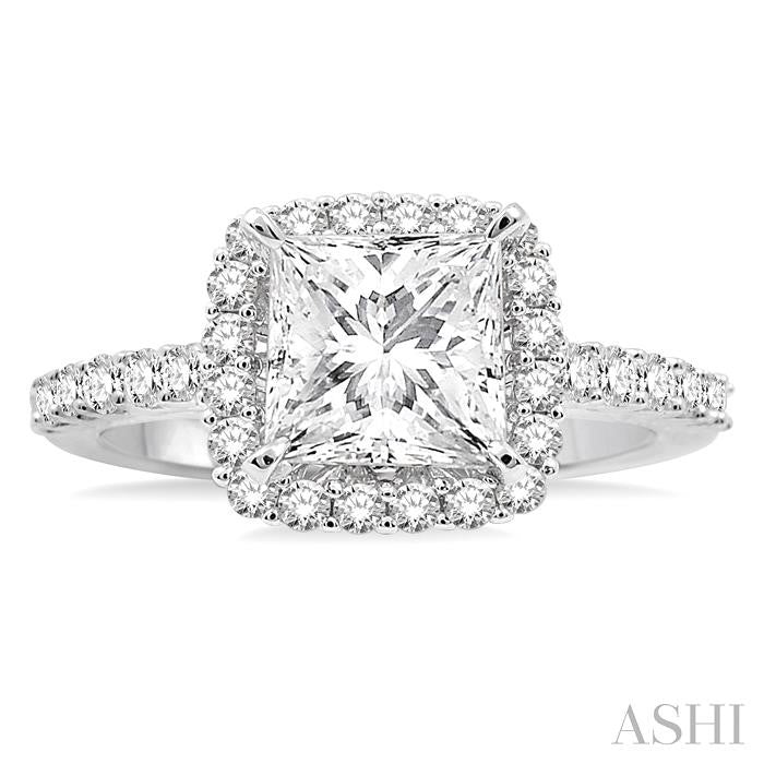 1/2 Ctw Diamond Semi-Mount Engagement Ring in 14K White Gold