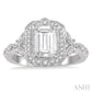 1/4 Ctw Lattice Semi-Mount Round Cut Diamond Engagement Ring in 14K White Gold