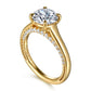 Gabriel & Co. Rosey - 14K Yellow Gold Round Diamond Engagement Ring .34CTW 8MM SEMI