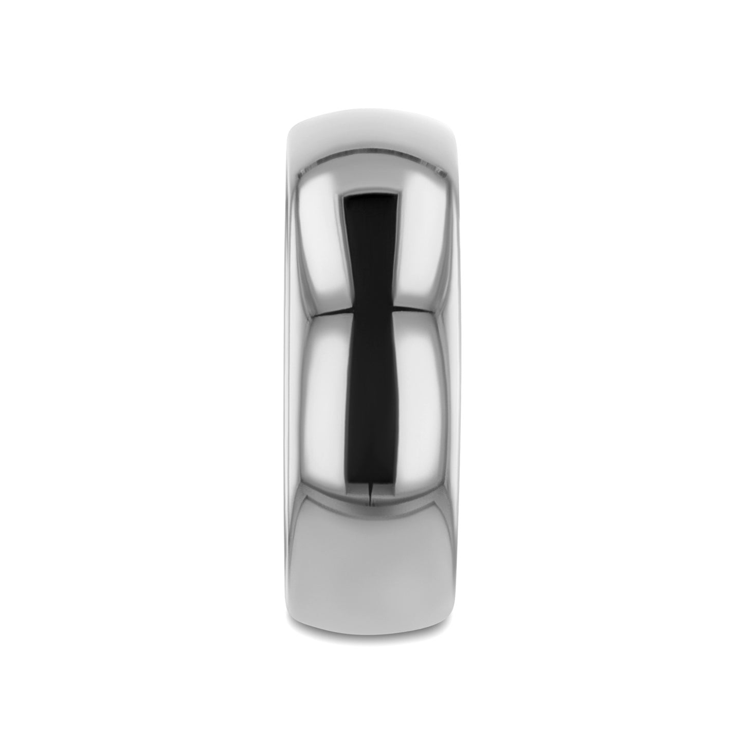 PETERSON Titanium Polished Finish Domed Men’s Wedding Band - 6mm & 8mm