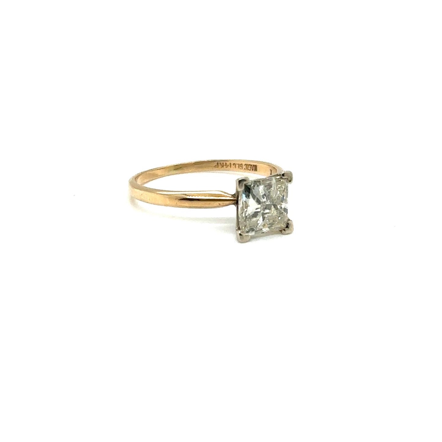 14k yellow gold 1.50 carat princess cut solitaire Wedding Ring