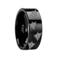 Animal Track Duck Print Engraved Flat Black Tungsten Ring Polished- 4mm - 12mm - 6mm