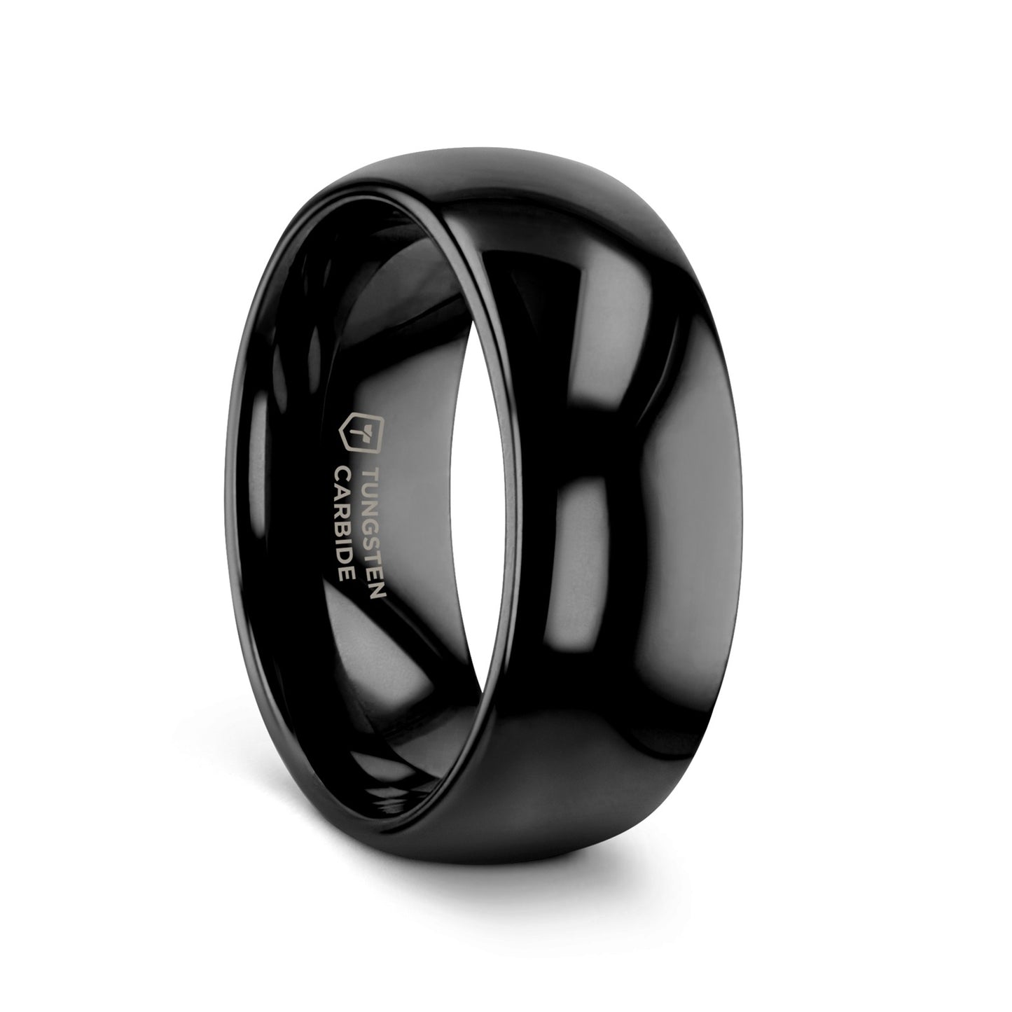 RAVEN Domed Black Tungsten Wedding Band - 2mm - 12mm - 6mm