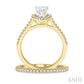 1/2 Ctw Diamond Wedding Set With 3/8 Ctw Pear Cut Engagement Ring and 1/10 Ctw Wedding Band in 14K Yellow and White Gold