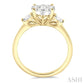 3/4 Ctw Round and Baguette Diamond Lovebright Engagement Ring in 14K Yellow and White gold