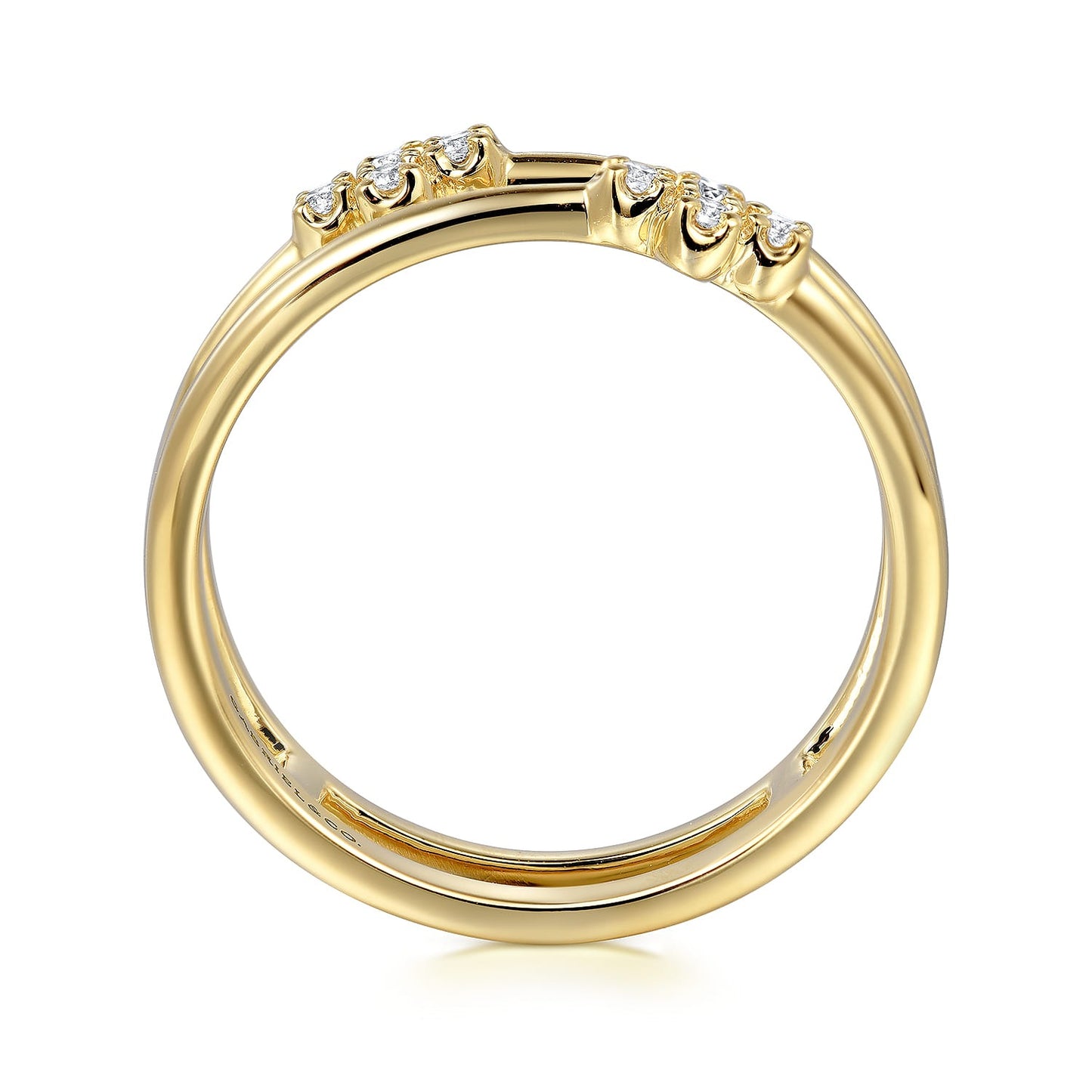 Gabriel & Co. 14K Yellow Gold Diamond Easy Stackable Ring SZ 6.5 .08CTW