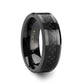 ONYX Black Carbon Fiber Inlaid Black Ceramic Wedding Band - 4mm - 12mm - 8mm