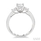 1/2 Ctw Octagon Emerald and Pear Cut Diamond Ladies Engagement Ring with 1/3 Ct Emerald Cut Center Stone in 14K White Go