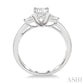 1/2 Ctw Octagon Emerald and Pear Cut Diamond Ladies Engagement Ring with 1/3 Ct Emerald Cut Center Stone in 14K White Go