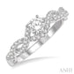 1/5 Ctw Entwined Semi-Mount Round Center Diamond Engagement Ring in 14K White Gold