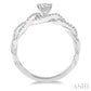 1/5 Ctw Entwined Semi-Mount Round Center Diamond Engagement Ring in 14K White Gold