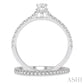 3/4 Ctw Diamond Wedding Set With 5/8 Ct Pear Cut Diamond Engagement Ring and 1/6 Ct Wedding Band in 14K White Gold
