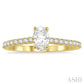 5/8 Ctw Oval Shape Center Stone Ladies Engagement Ring with 3/8 Ct Oval Cut Center Stone in 14K Yellow Gold