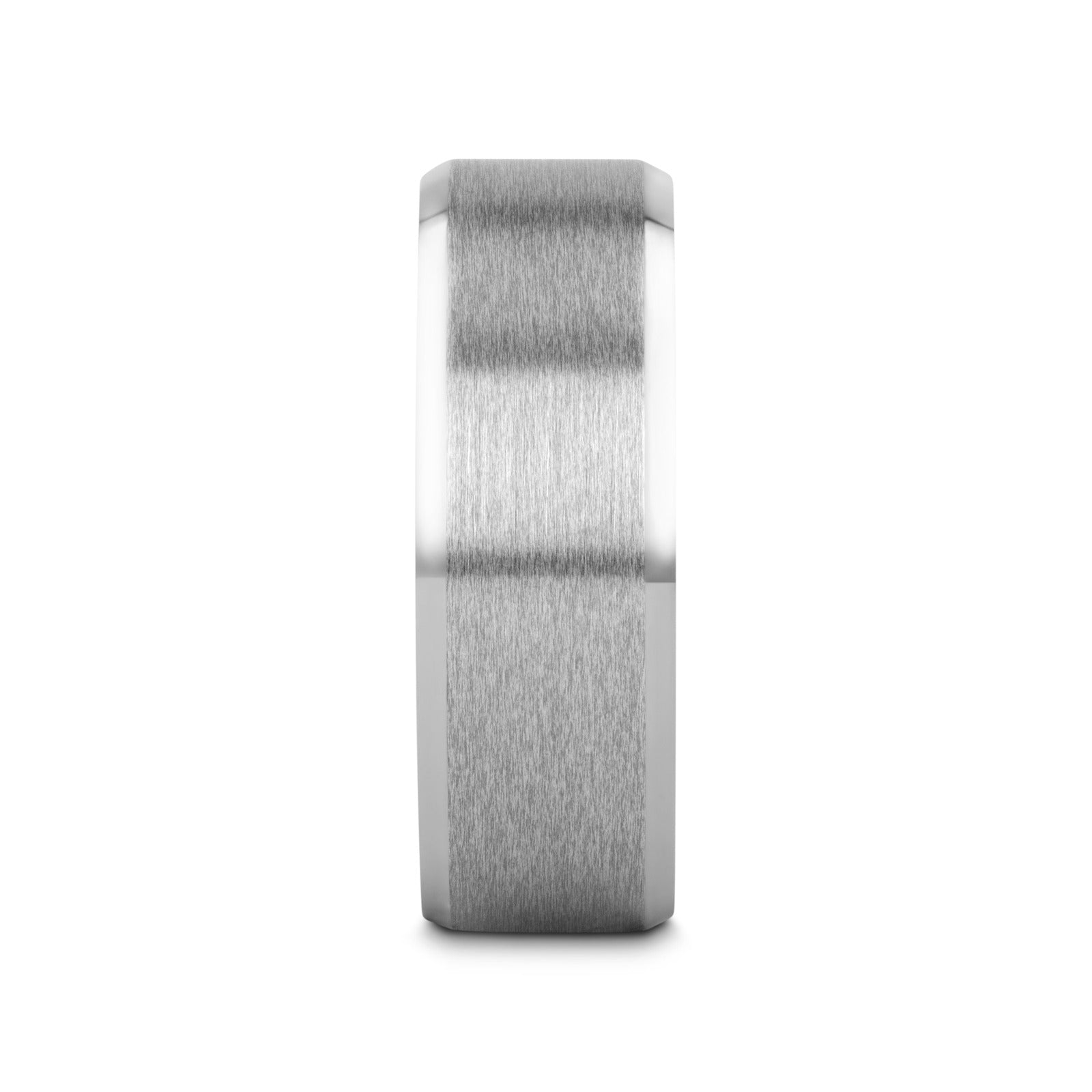 SIRIUS Flat Beveled-Edged Tungsten Ring with Brushed Center and Vibrant Blue Ceramic Inside - 8mm
