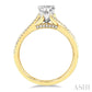 1/2 Ctw Split Crossover Shank Round & Pear Cut Diamond Engagement Ring with 1/3 Ctw Pear Cut Center Stone in 14K Yellow 