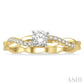 1/3 Ctw Round Center Diamond Twisted Ladies Engagement Ring with 1/4 Ct Round Cut Center Stone in 14K Yellow and White G