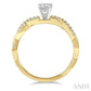 1/3 Ctw Round Center Diamond Twisted Ladies Engagement Ring with 1/4 Ct Round Cut Center Stone in 14K Yellow and White G