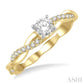 1/10 Ctw Round Center Semi-Mount Diamond Engagement Ring in 14K Yellow and White Gold