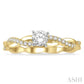 1/10 Ctw Round Center Semi-Mount Diamond Engagement Ring in 14K Yellow and White Gold