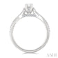 1/2 Ctw Criss Cross Shank Round Cut Diamond Engagement Ring With 1/3 Ct Emerald Cut Diamond Center Stone in 14K White Go