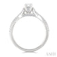1/2 Ctw Criss Cross Shank Round Cut Diamond Engagement Ring With 1/3 Ct Emerald Cut Diamond Center Stone in 14K White Gold