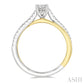 1/2 Ctw Two Tone Criss Cross Round & Oval Cut Diamond Engagement Ring With 1/3 Ct Oval Cut Center Stone in 14K White and