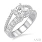 3/4 Ctw Diamond Semi-Mount Engagement Ring in 14K White Gold
