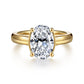 Gabriel & Co. Villa - 14K Yellow Gold Half Bezel Oval Diamond Engagement Ring 10.5X7 1/10CTW SEMI