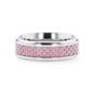 DOMINIQUE Pink Carbon Fiber Inlaid Titanium Flat Polished Finish Band With Beveled Edges - 8mm
