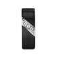 LIAM Flat Black Satin Finished Tungsten Carbide Wedding Band with Diagonal Diamonds Set in Stainless Steel - 8 mm