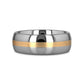 CENTURION 14K Gold Inlaid Domed Tungsten Ring 6mm or 8mm