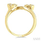 3/4 Ctw Pear Shape Fusion Baguette and Round Cut Diamond Fashion Wrap Ring in 14K Yellow Gold