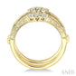 1/2 Ctw Round Cut Diamond Insert Ring in 14K Yellow Gold.