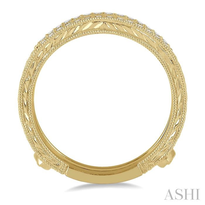 1/5 Ctw Round Cut Diamond Insert Ring in 14K Yellow Gold