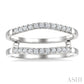1/3 Ctw Round Cut Diamond Insert Ring in 14K White Gold