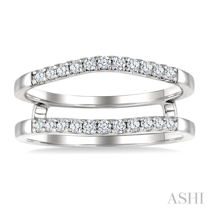 1/3 Ctw Round Cut Diamond Insert Ring in 14K White Gold
