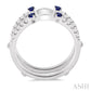 2.1 MM Round Cut Sapphire and 1/3 Ctw Round Cut Diamond Insert Precious Ring in 14K White Gold