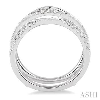 1/2 Ctw Round Cut Diamond Insert Ring in 14K White Gold